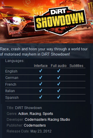 DiRT Showdown Steam Scan - Click Image to Close